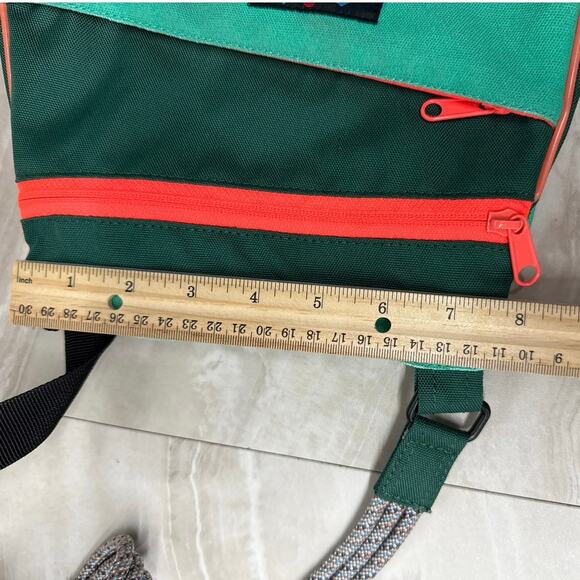 KAVU Crossbody Messenger Bag Shoulder Purse Teal Orange Paracord Shoulder Strap - Picture 10 of 11